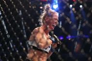 MELBOURNE, AUSTRALIA - NOVEMBER 15: Holly Holm of the United States celebrates victory over Ronda Rousey of the United States in their UFC women's bantamweight championship bout during the UFC 193 event at Etihad Stadium on November 15, 2015 in Melbourne, Australia. (Photo by Quinn Rooney/Getty Images)